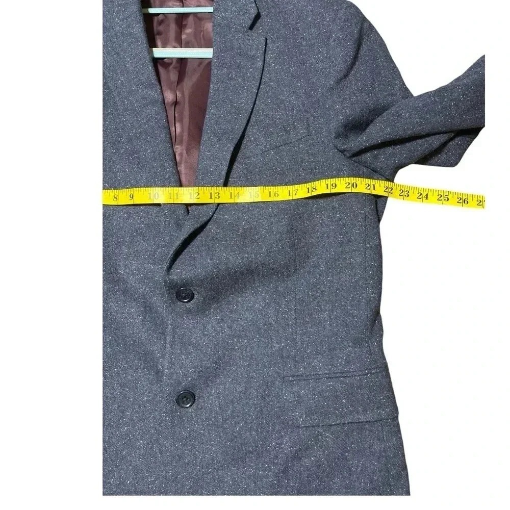 Tommy Hilfiger Sportscoat Jacket Blue Wool Blend Men's 42L Elbow Patches - Picture 6 of 15